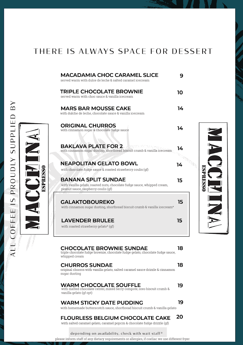 Menu, The Eate Restaurant
