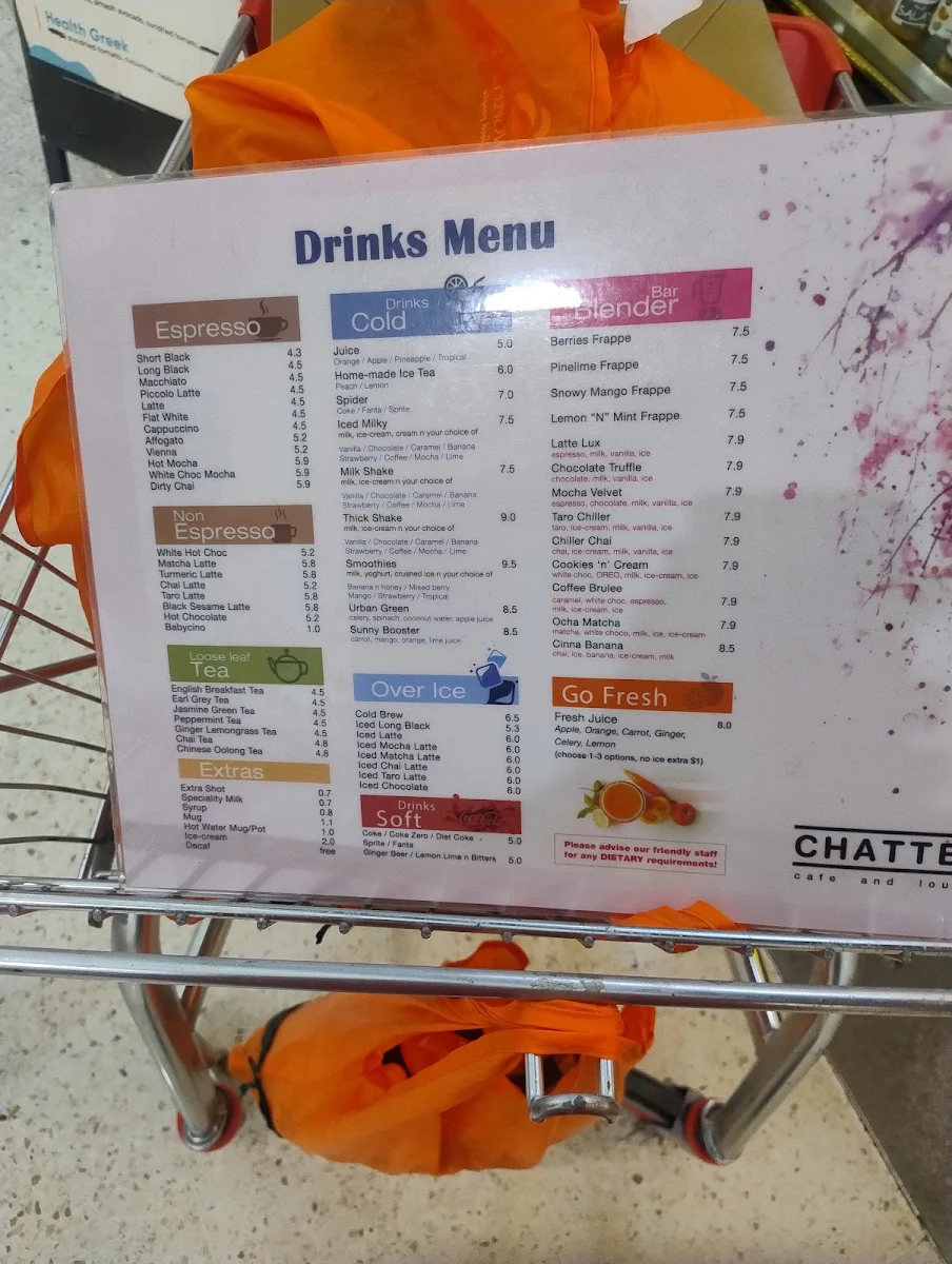 Menu, Chatterbox Cafe Sunnybank Hills