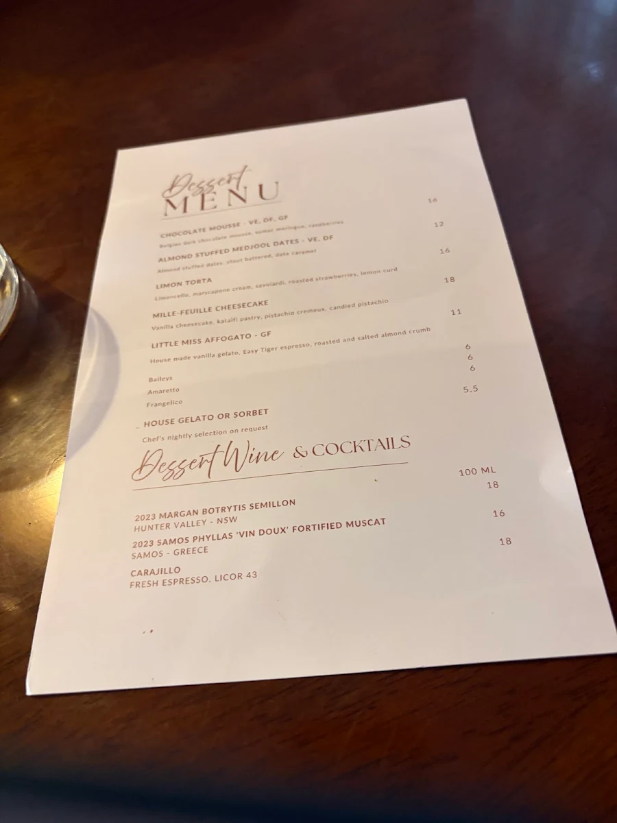 Menu, Little Miss