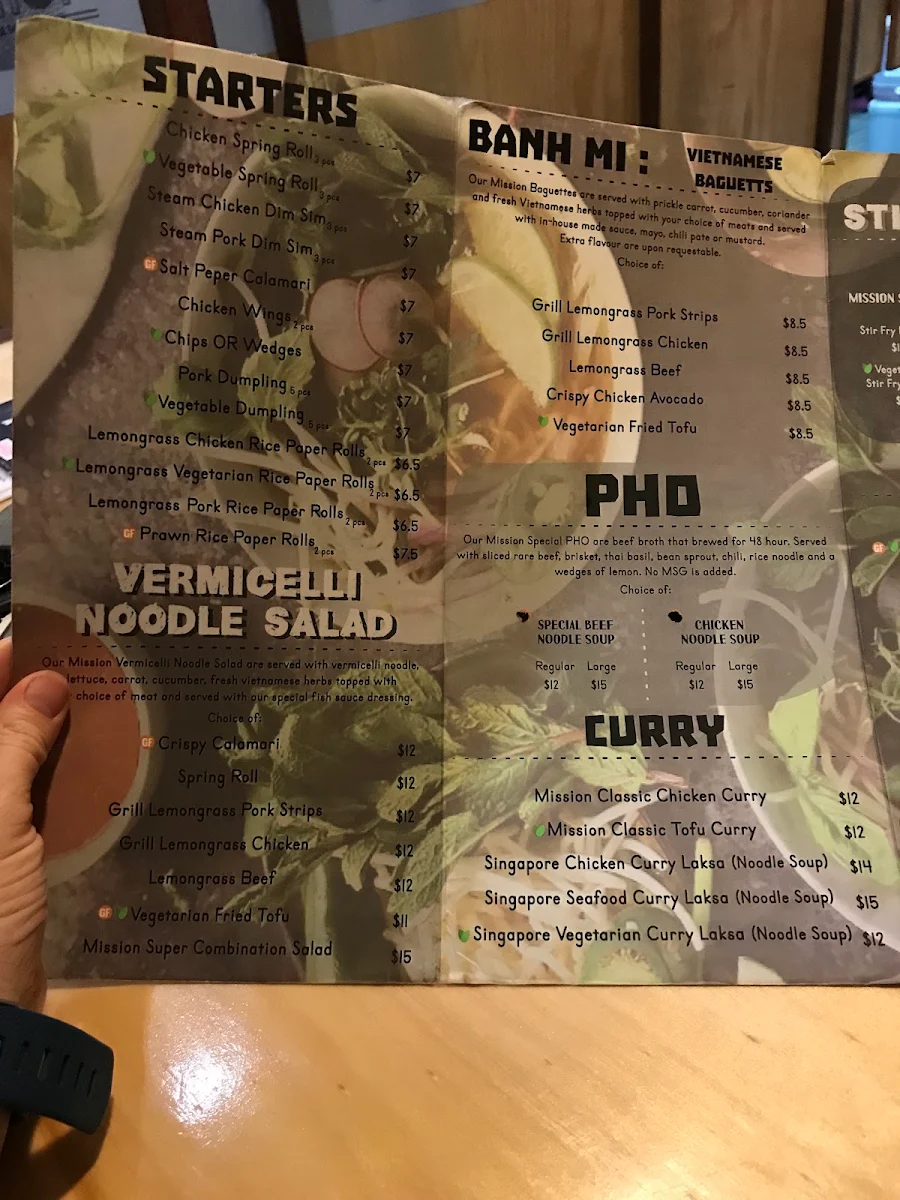 Menu, Mission Vietnamese
