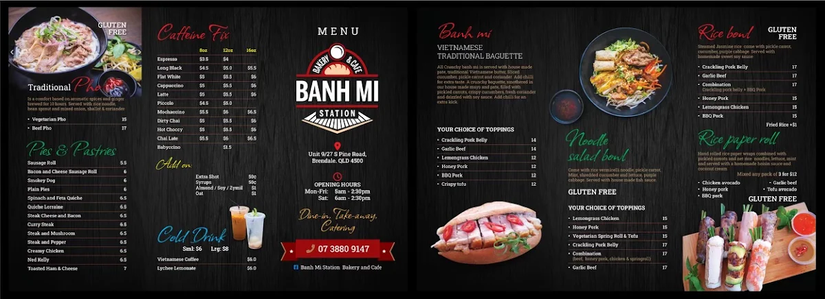 Menu, Banh Mi Station bakery & cafe