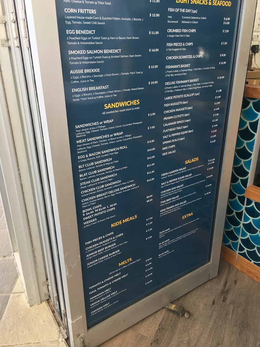 Menu, Beach Cafe