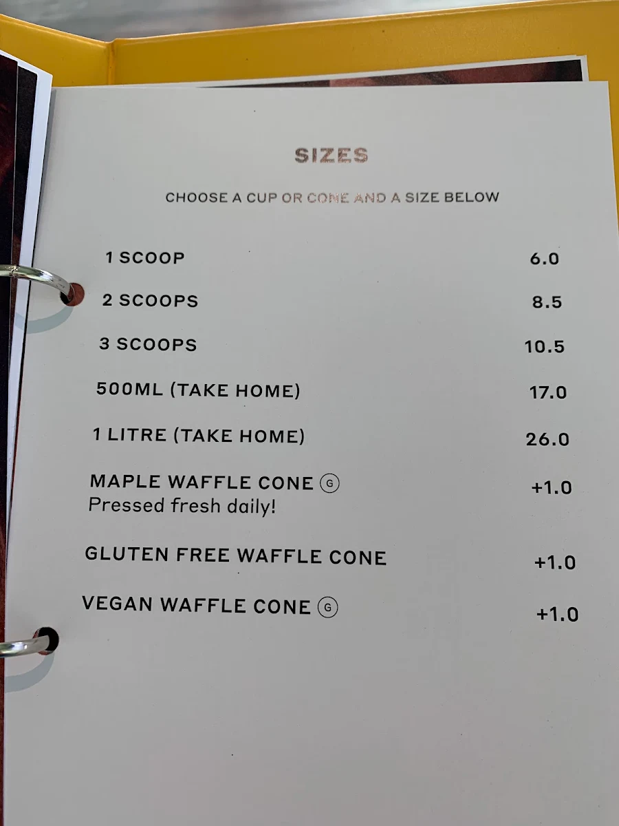 Menu, Billy van Creamy (Brunswick)