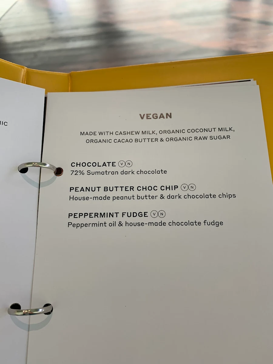 Menu, Billy van Creamy (Brunswick)