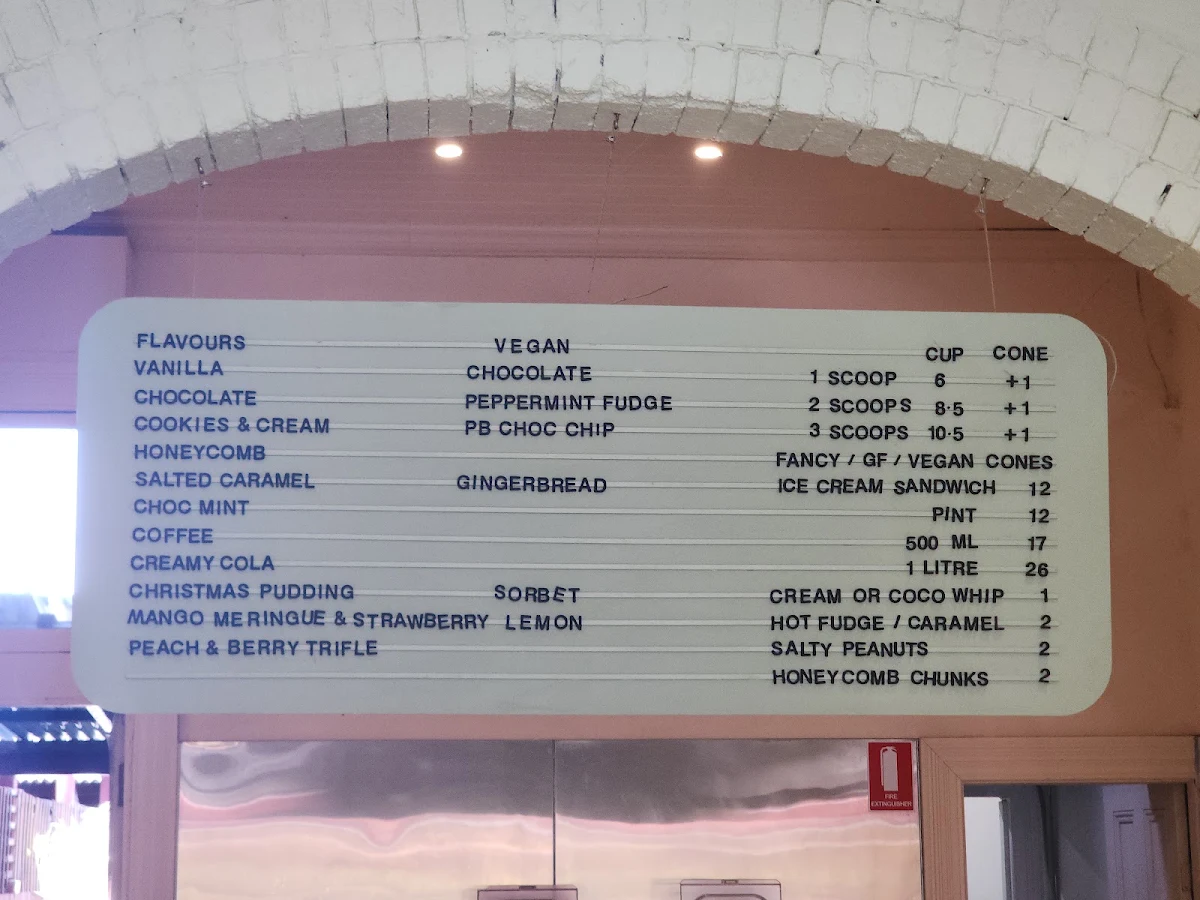 Menu, Billy van Creamy (Brunswick)