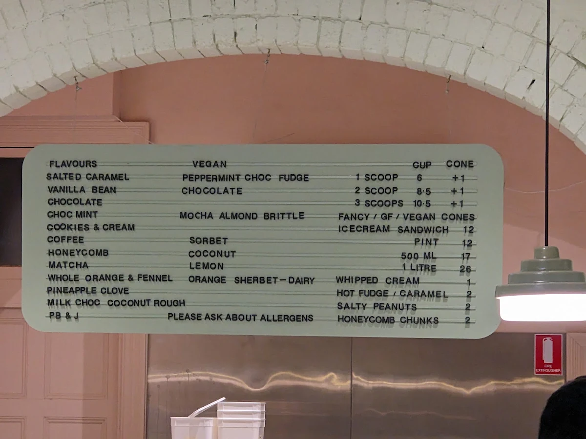Menu, Billy van Creamy (Brunswick)