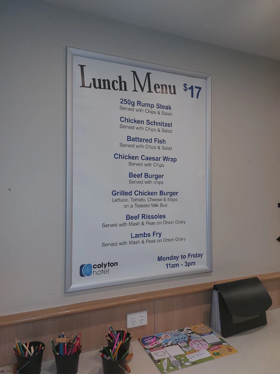 Menu, Colyton Hotel