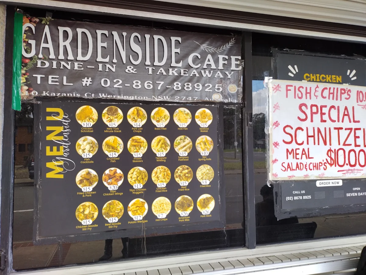 Menu, Gardenside Cafe