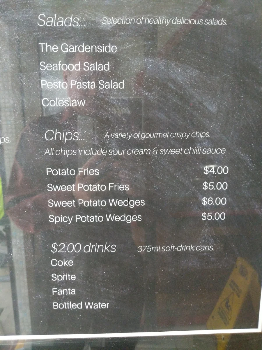 Menu, Gardenside Cafe