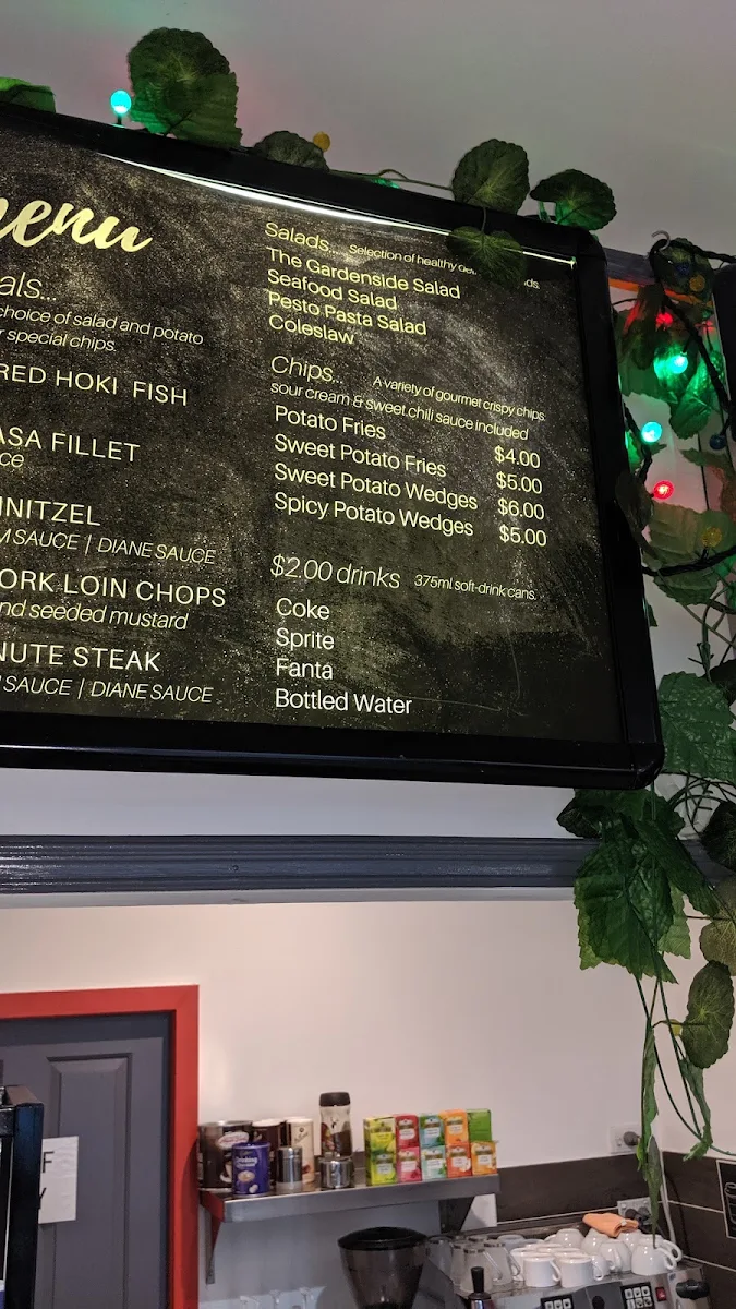 Menu, Gardenside Cafe