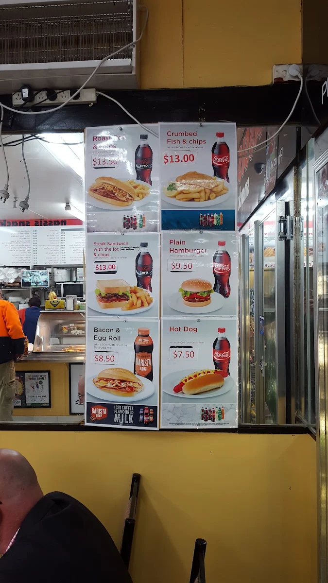 Menu, Nassis Snack Bar
