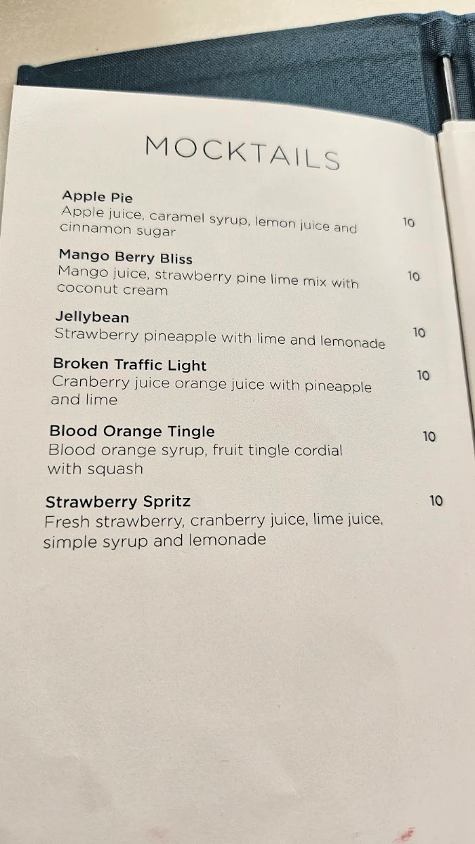 Menu, The Watermark Townsville