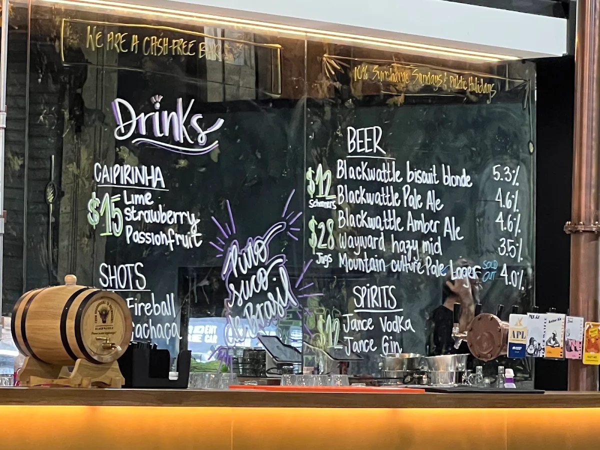 Menu, Blackwattle Bar + Brewery