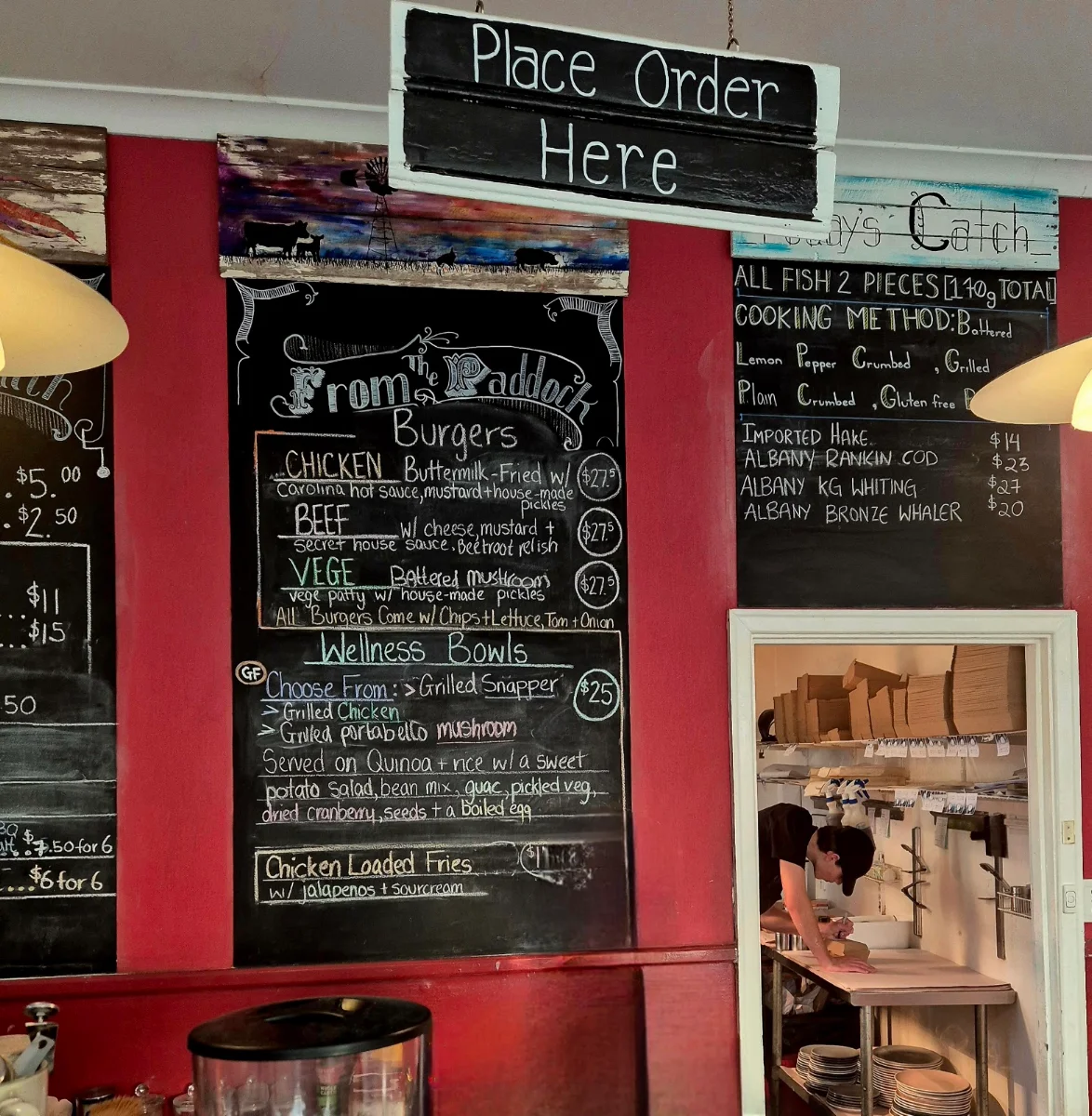 Menu, Ocean & Paddock