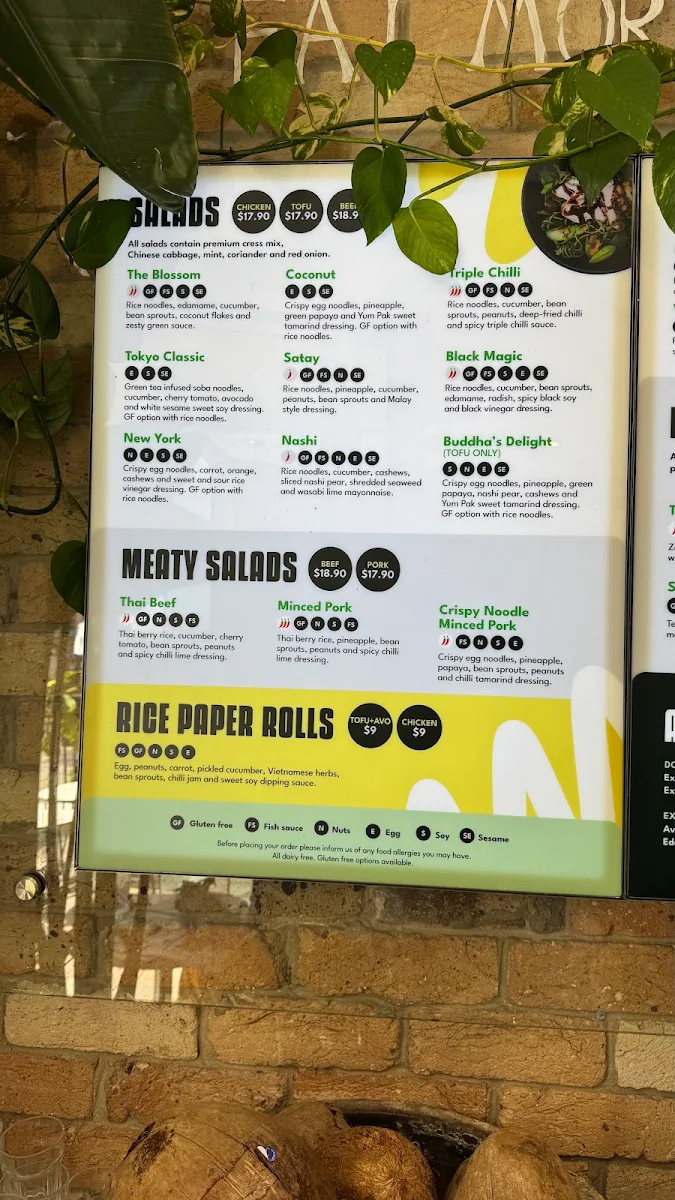 Menu, Banana Blossom Manly