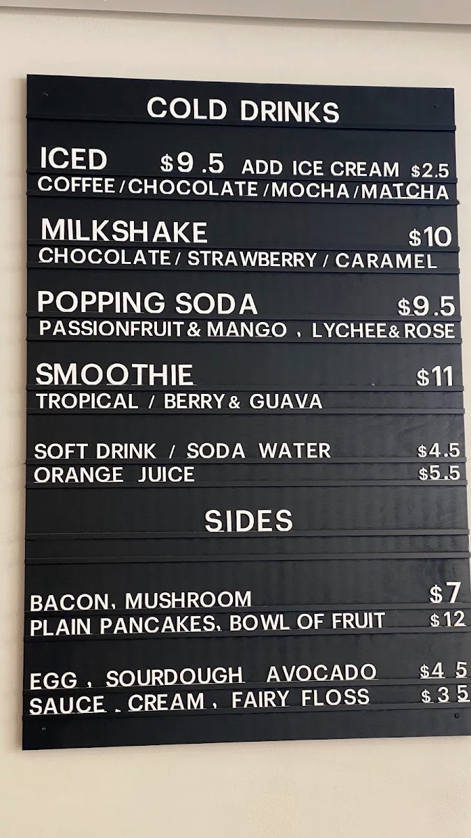 Menu, Honey Badger Dessert Cafe