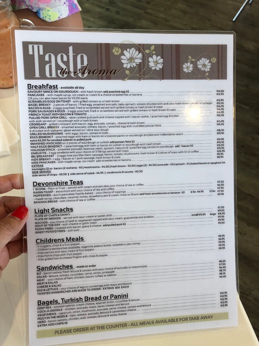Menu, Taste The Aroma
