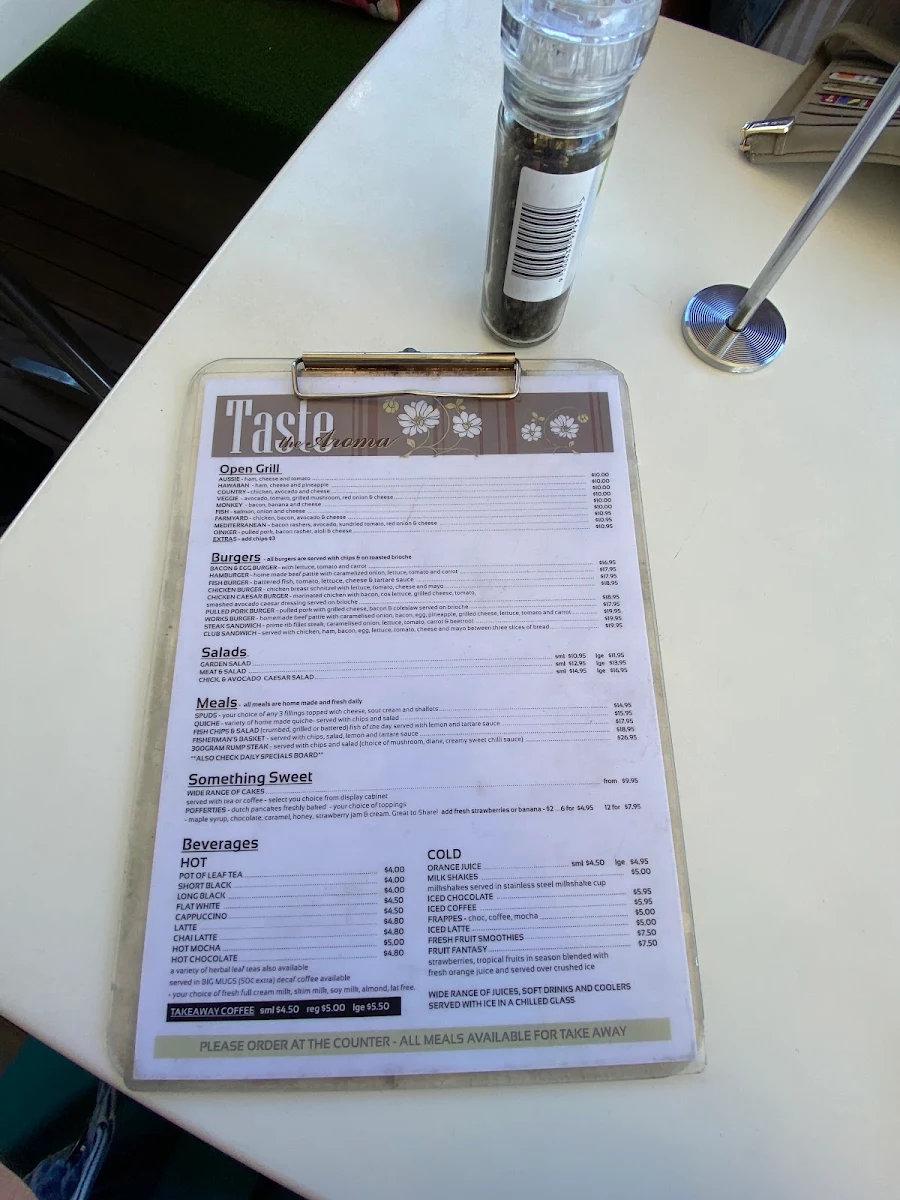 Menu, Taste The Aroma