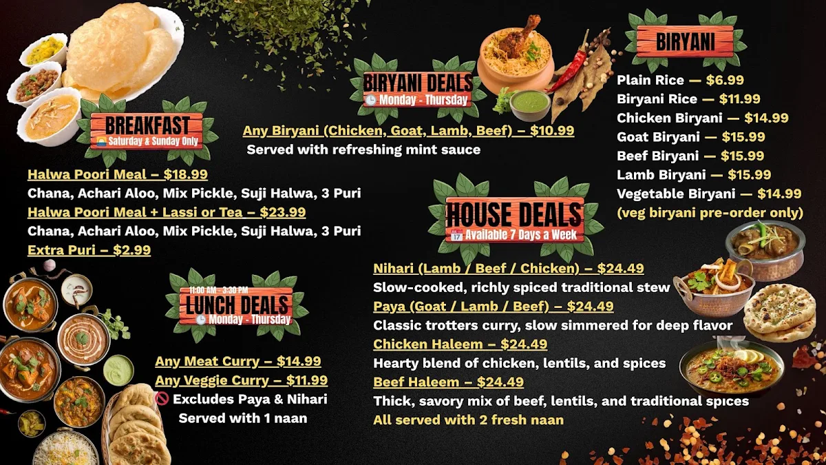 Menu, Khan Baba Restaurant