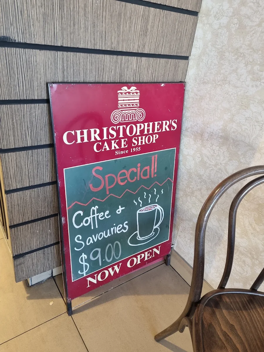 Menu, Christopher's Cake Shop Mascot