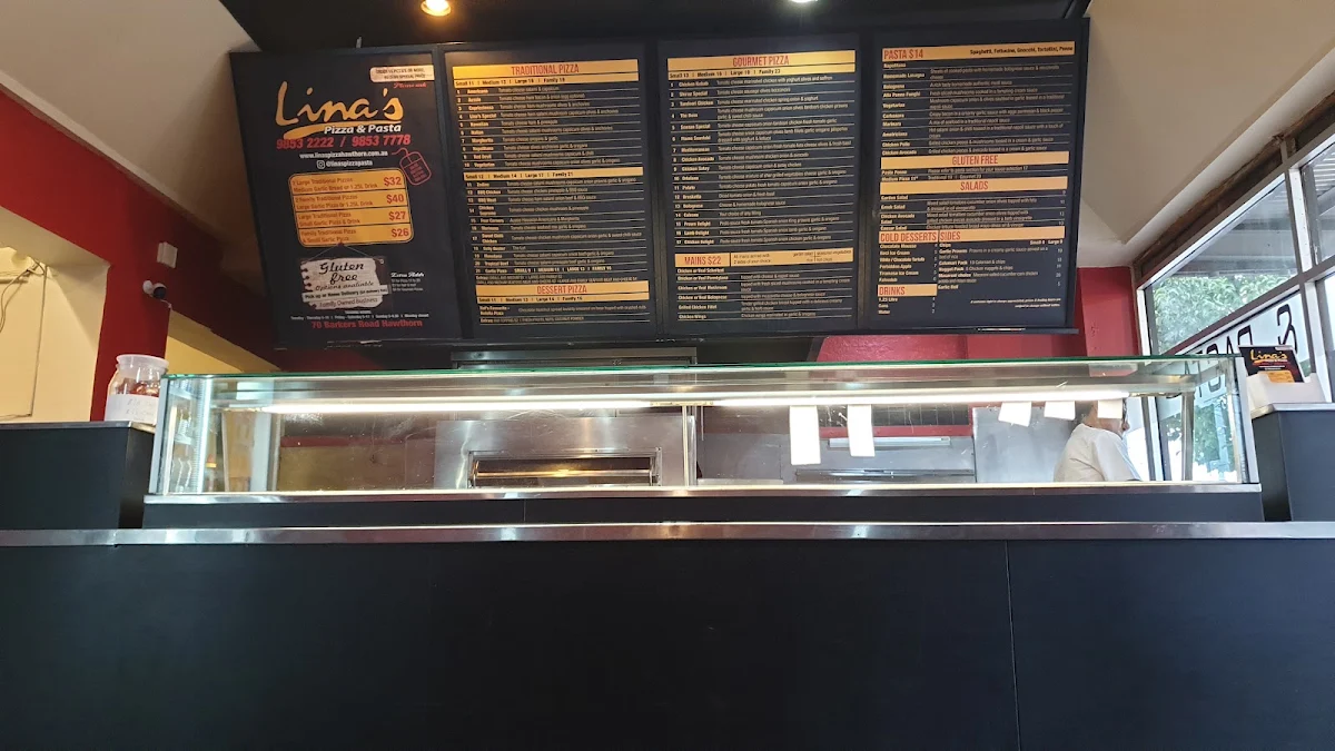Menu, Lina's Pizza