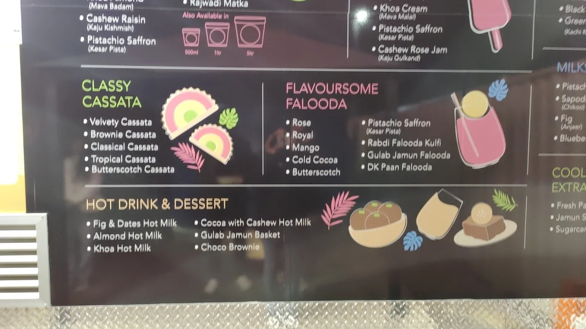 Menu, Desi Kothi Ice Cream - Werribee