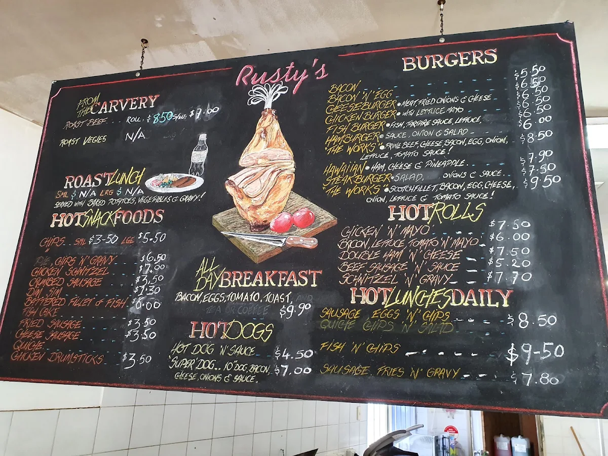 Menu, Rusty's Lunchbar