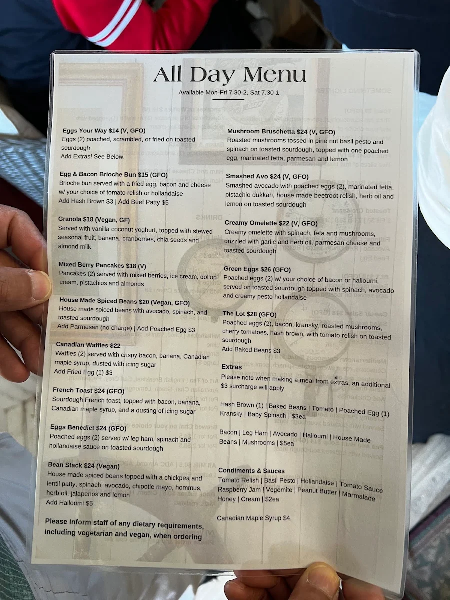 Menu, Sco & Co. and The Lifebuoy Cafe