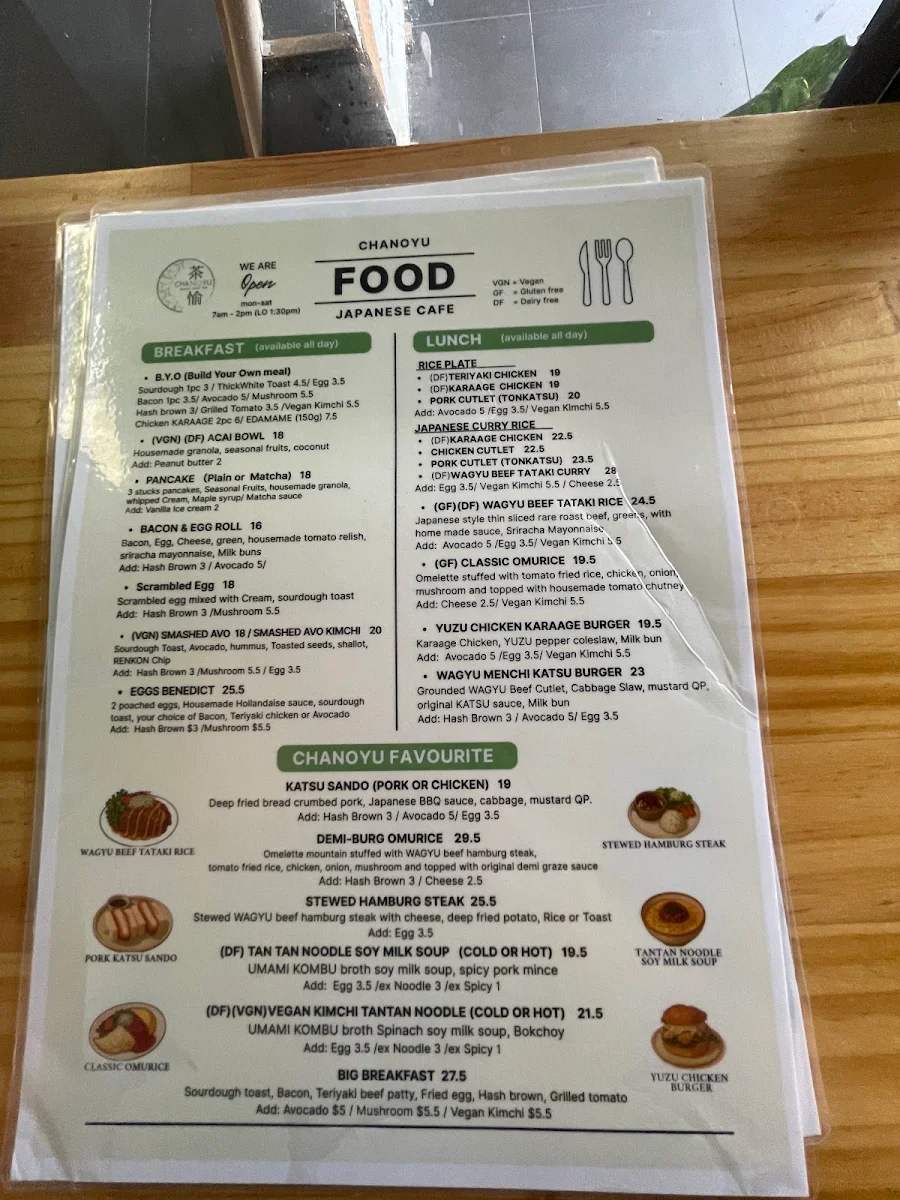 Menu, CHANOYU Cafe Nerang – Matcha, Japanese Desserts & Pet-Friendly