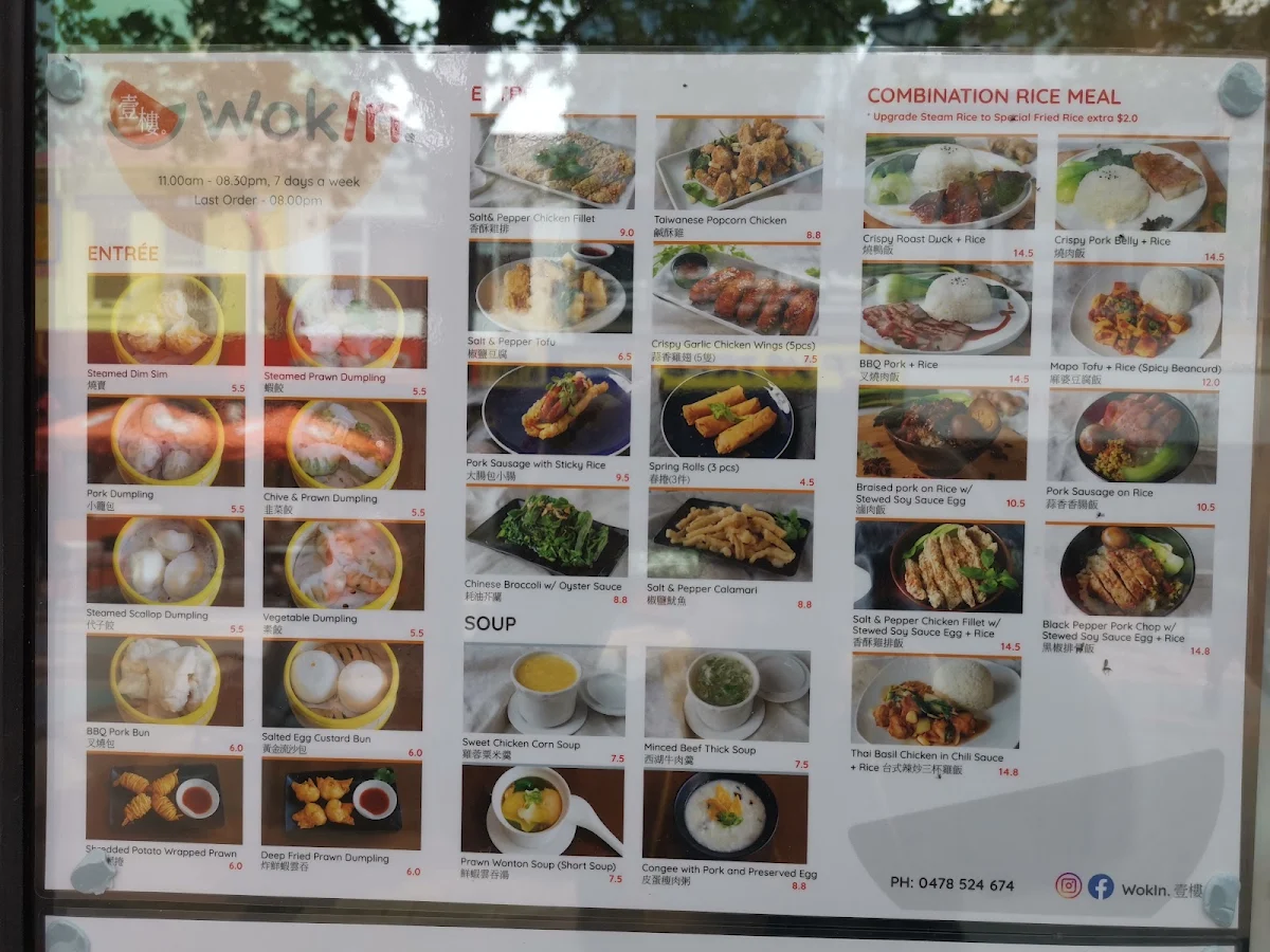 Menu, Wokin