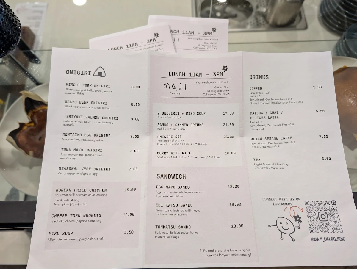 Menu, Maji Pantry