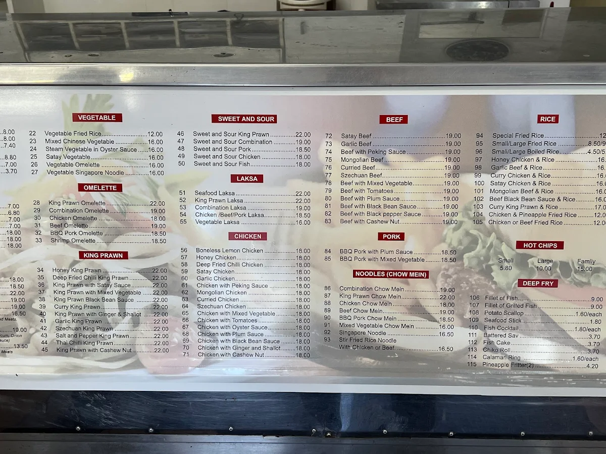 Menu, Putney Take-Away