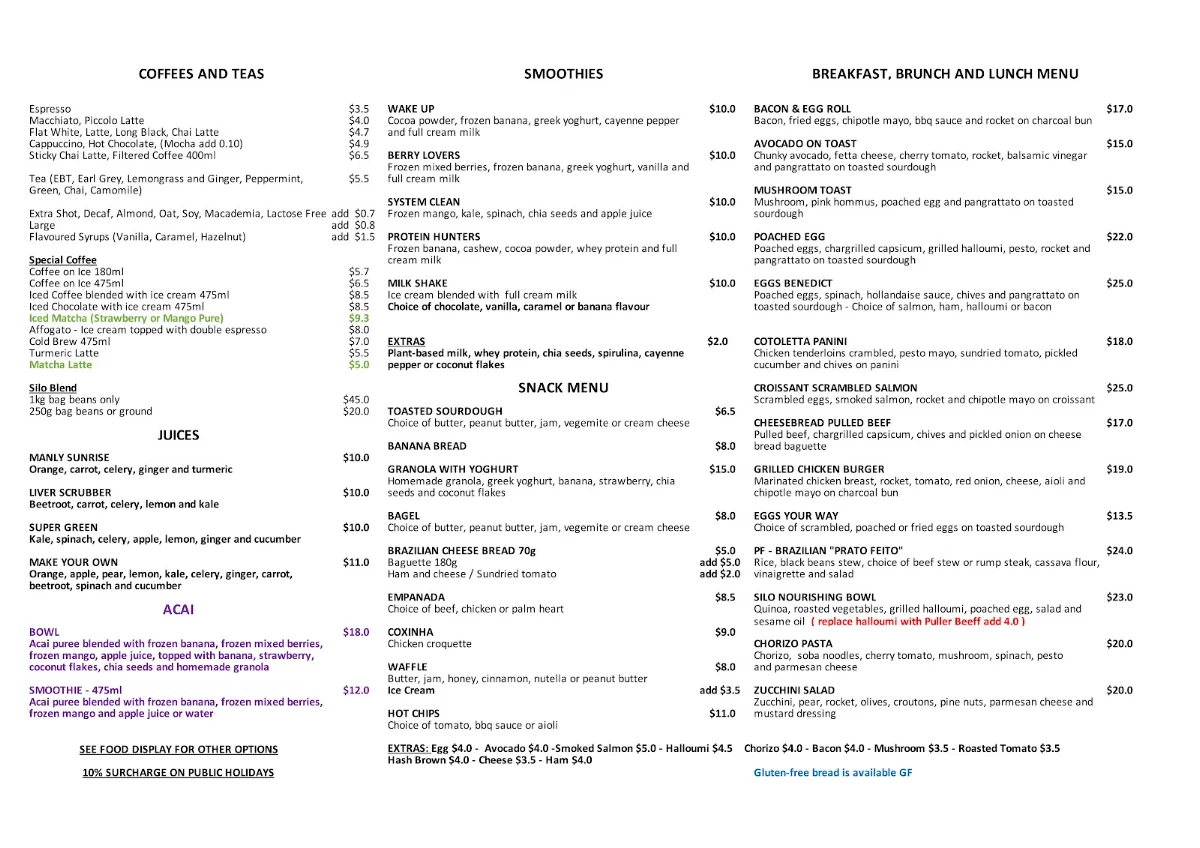 Menu, Silo West