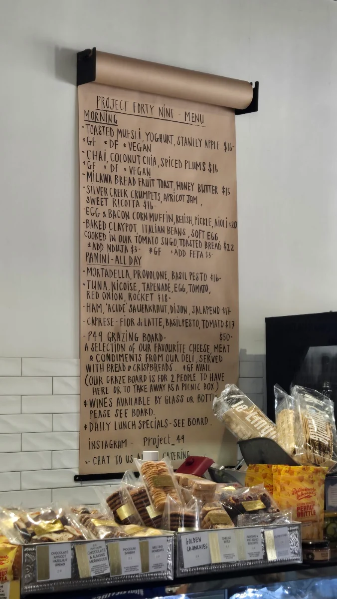 Menu, Project 49