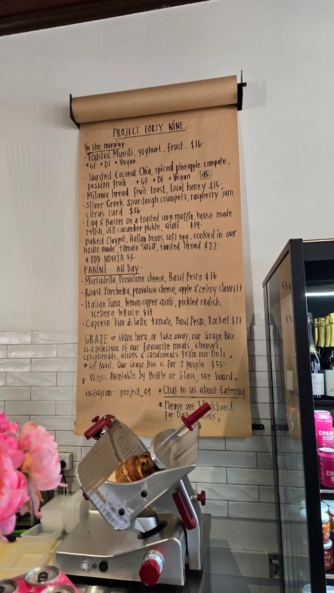 Menu, Project 49
