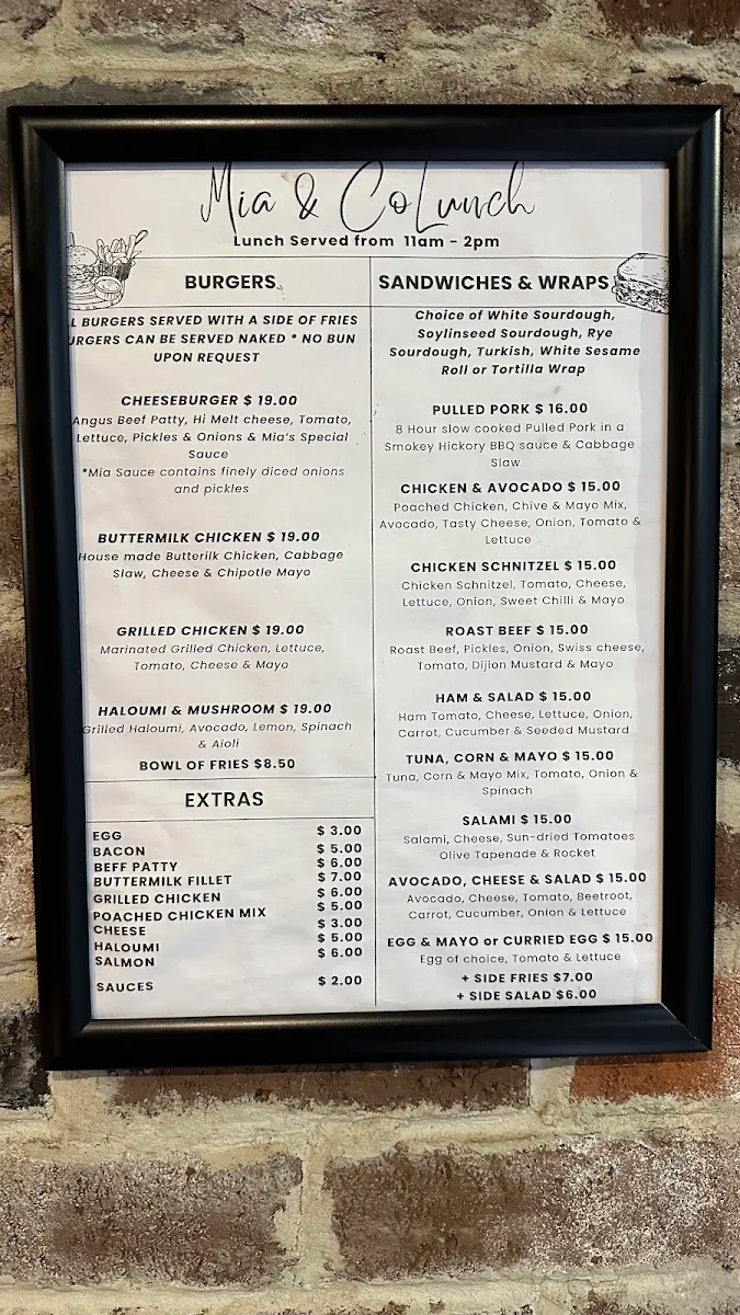 Menu, Mia & Co