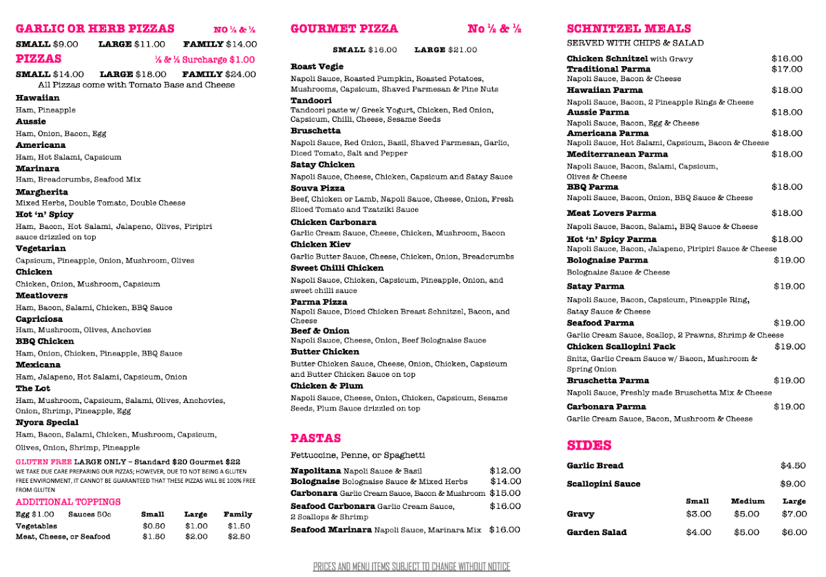 Nyora Pizza and Takeaway cover
