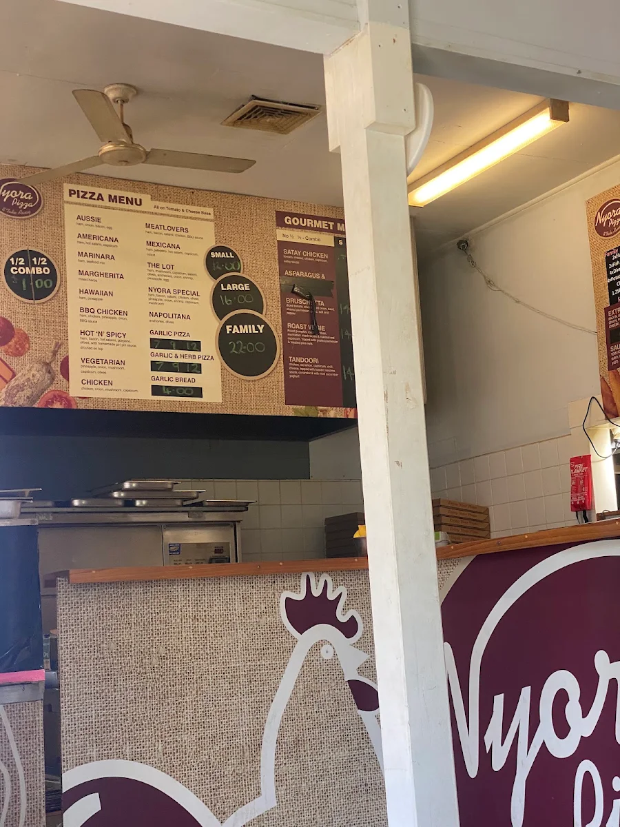Menu, Nyora Pizza and Takeaway