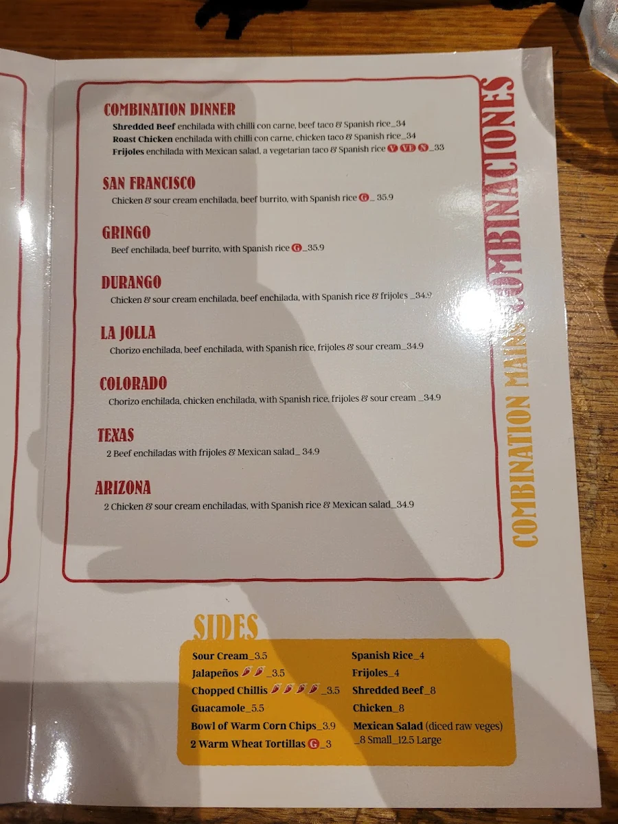 Menu, Montezuma's Mexican Restaurant & Bar - Albany Creek, QLD