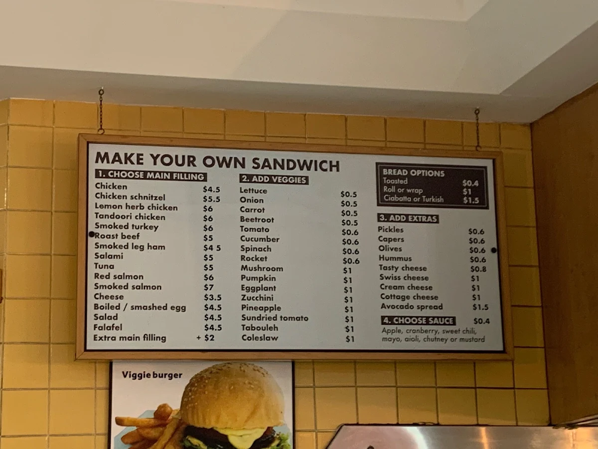 Menu, Pumphouse Cafe Lidcombe