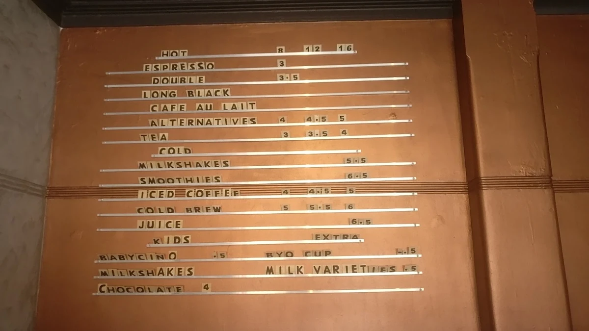 Menu, Social Coffeehouse