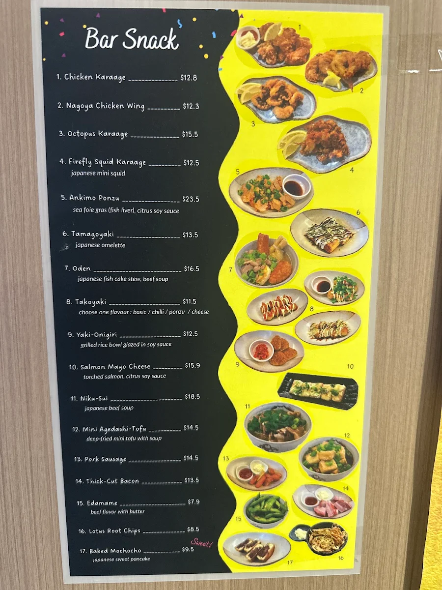 Menu, Bar Kage 影