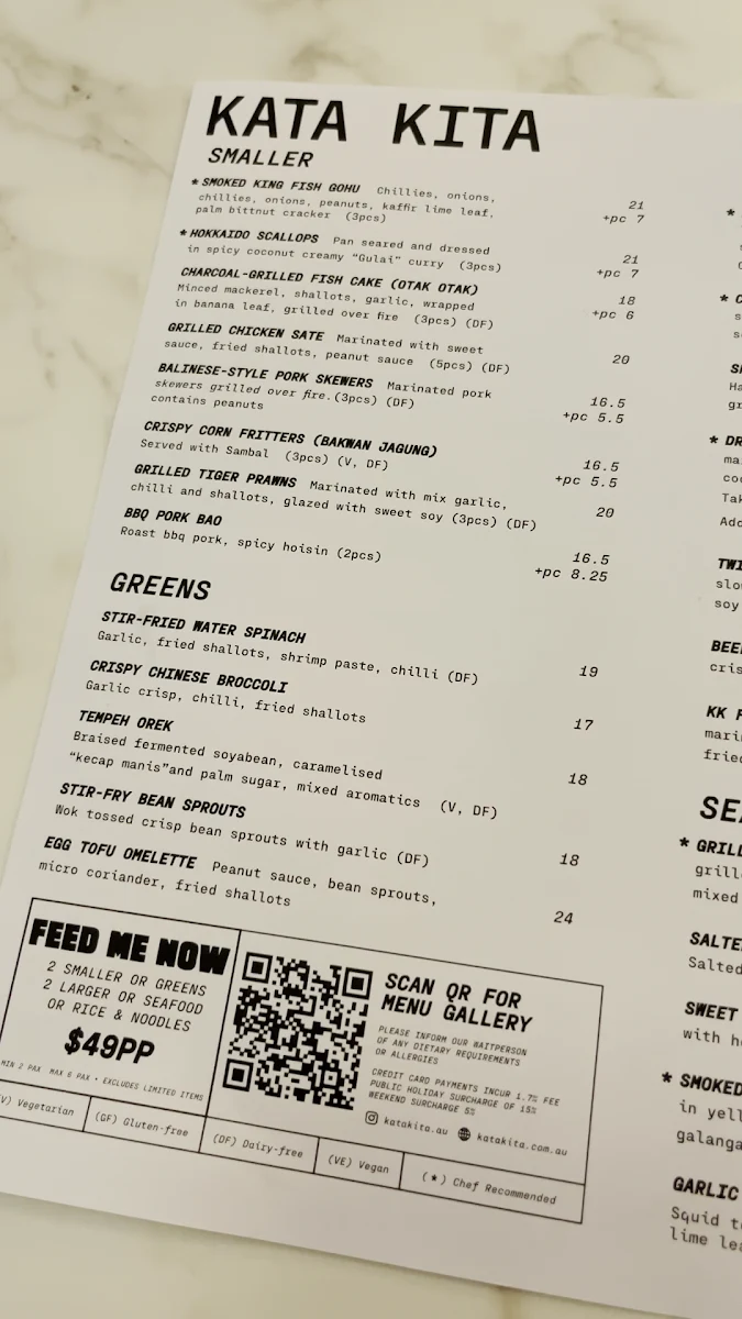 Menu, KATA KITA