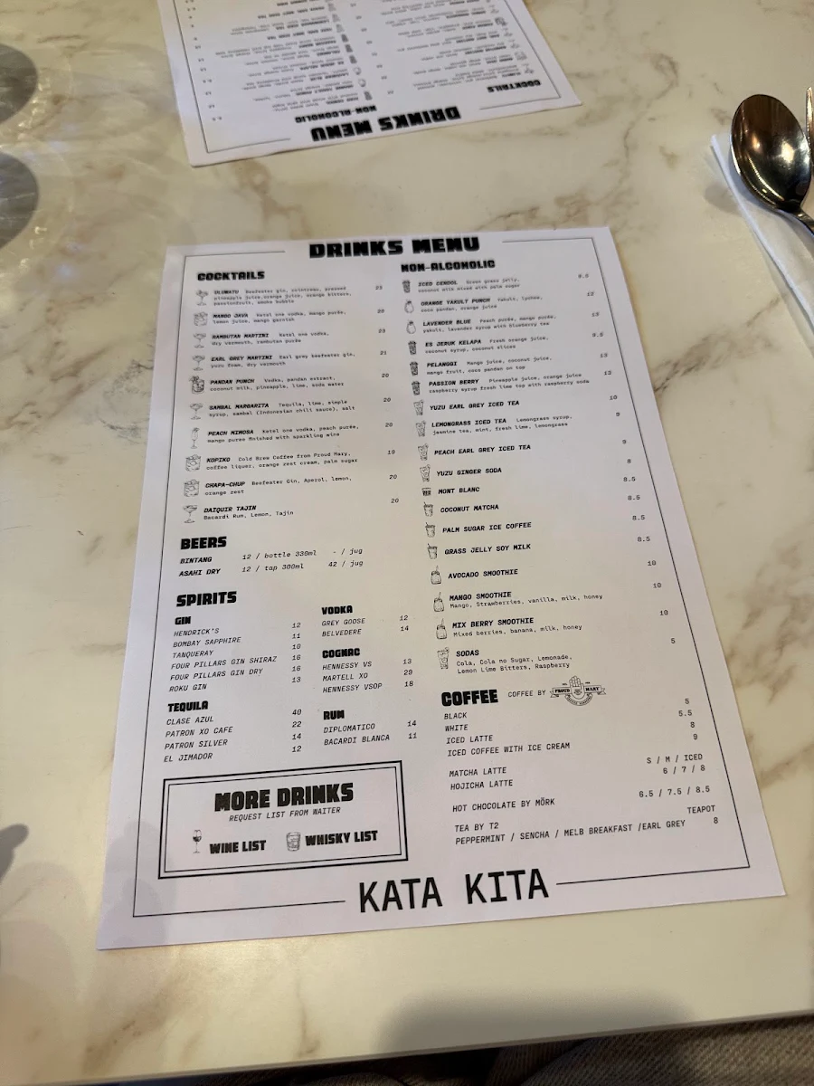 Menu, KATA KITA