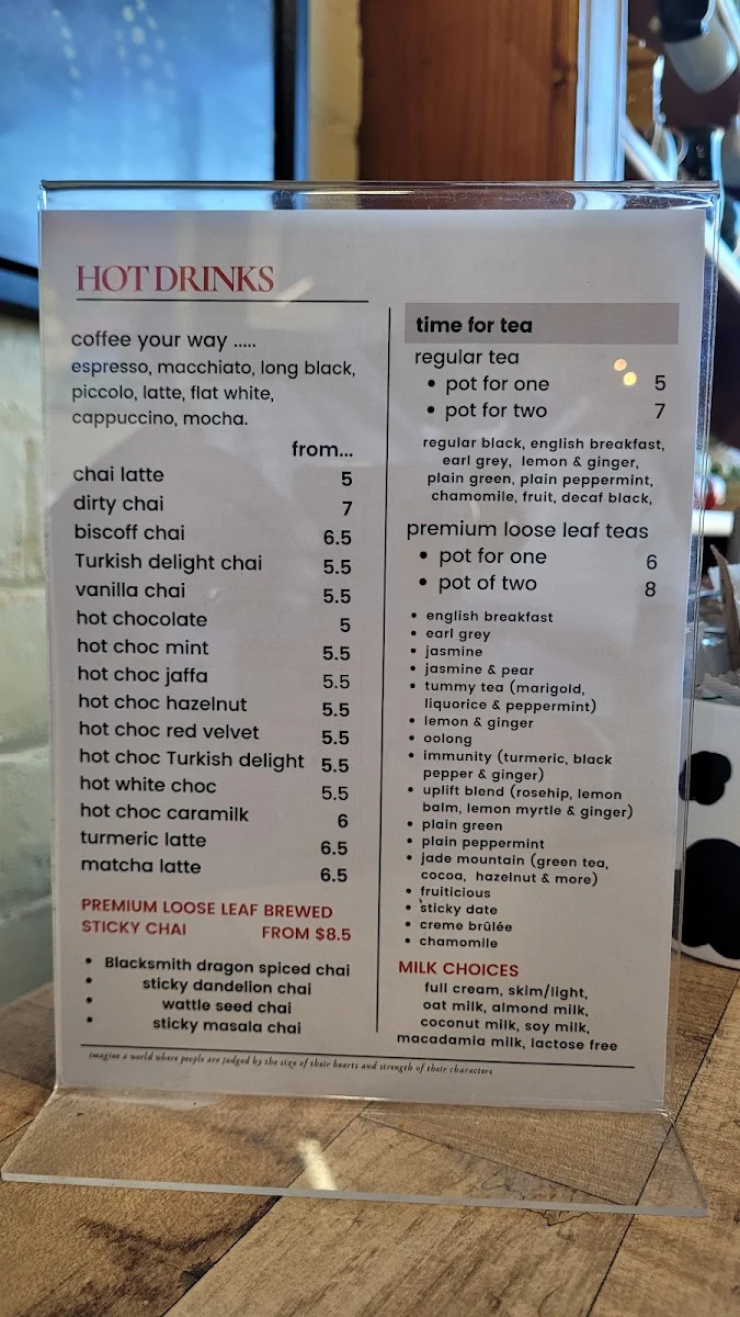 Menu, Blacksmith Cafe & Grill