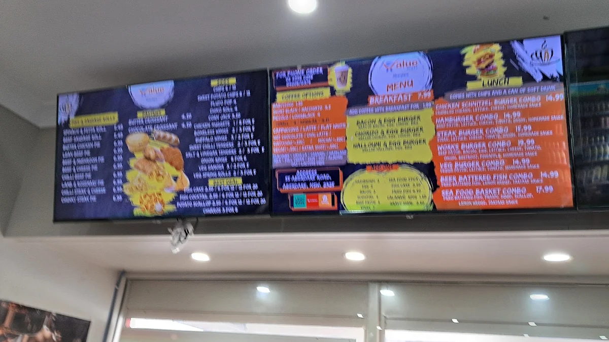 Menu, Value Mart Takeaway (Aberdare)