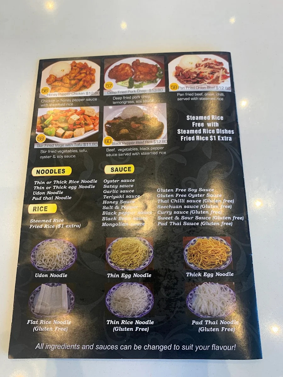 Menu, Noodle Paradise - Eastern Creek Quarter