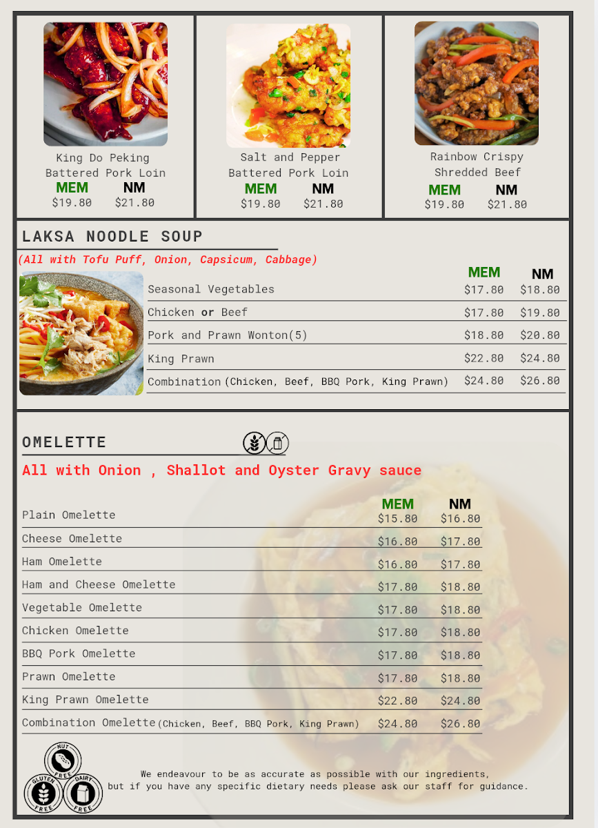 Menu, The Wolves Eatery