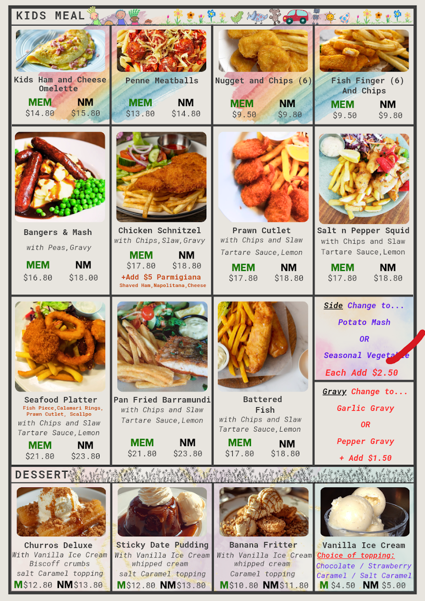 Menu, The Wolves Eatery