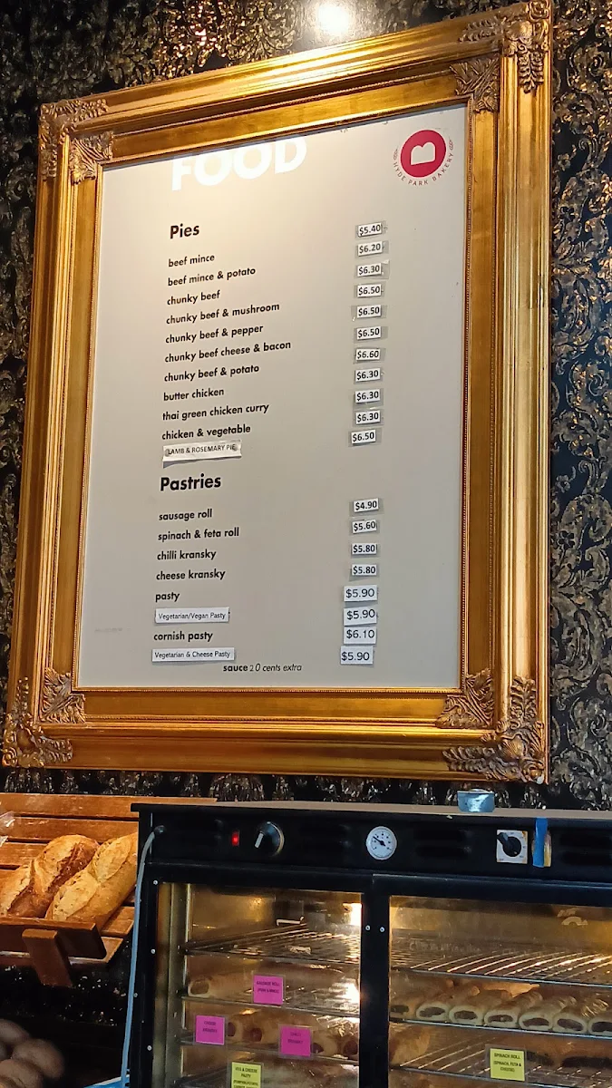 Menu, Hyde Park Bakery